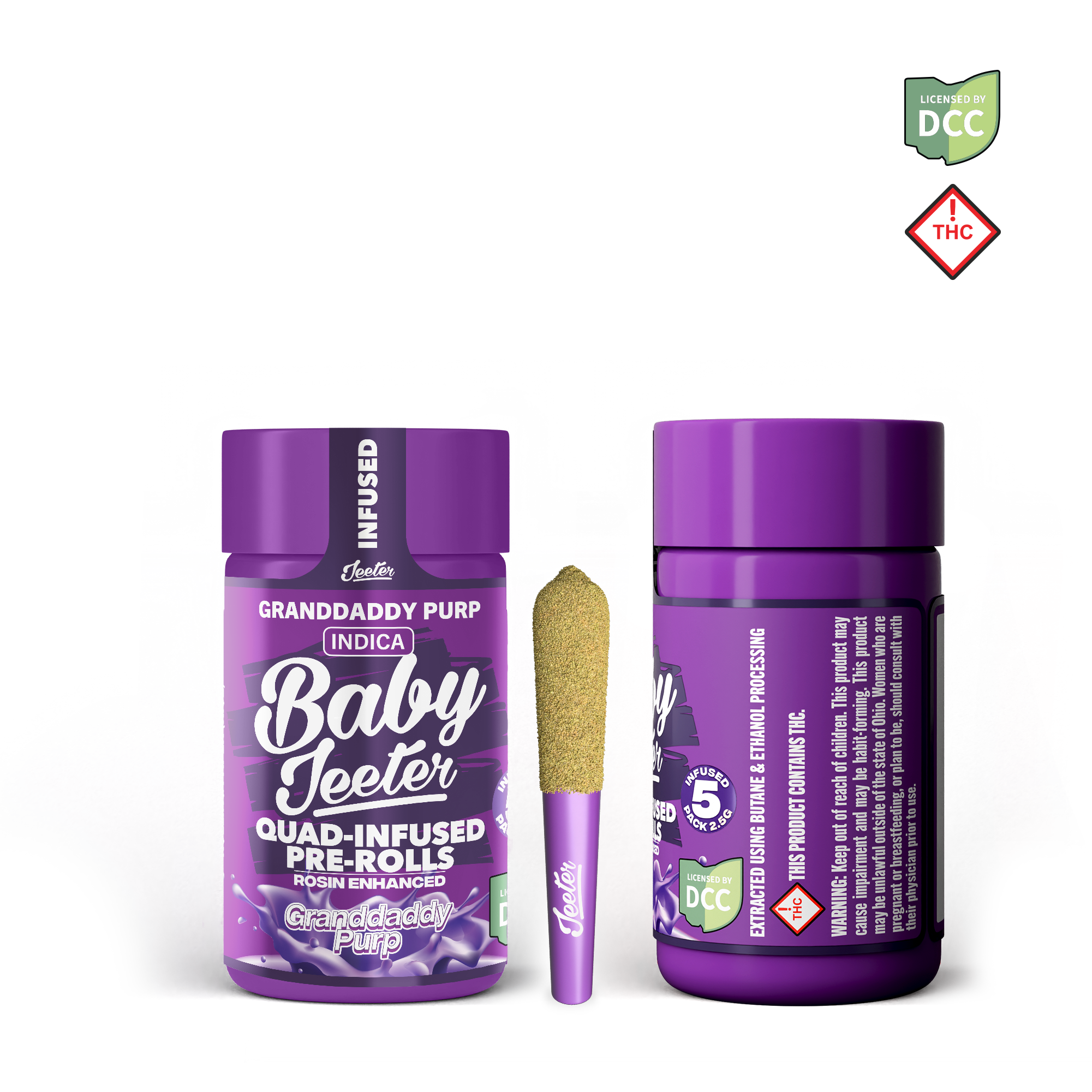 Granddaddy Purp - 2.5g Infused - Indica - 5pk thumbnail 2