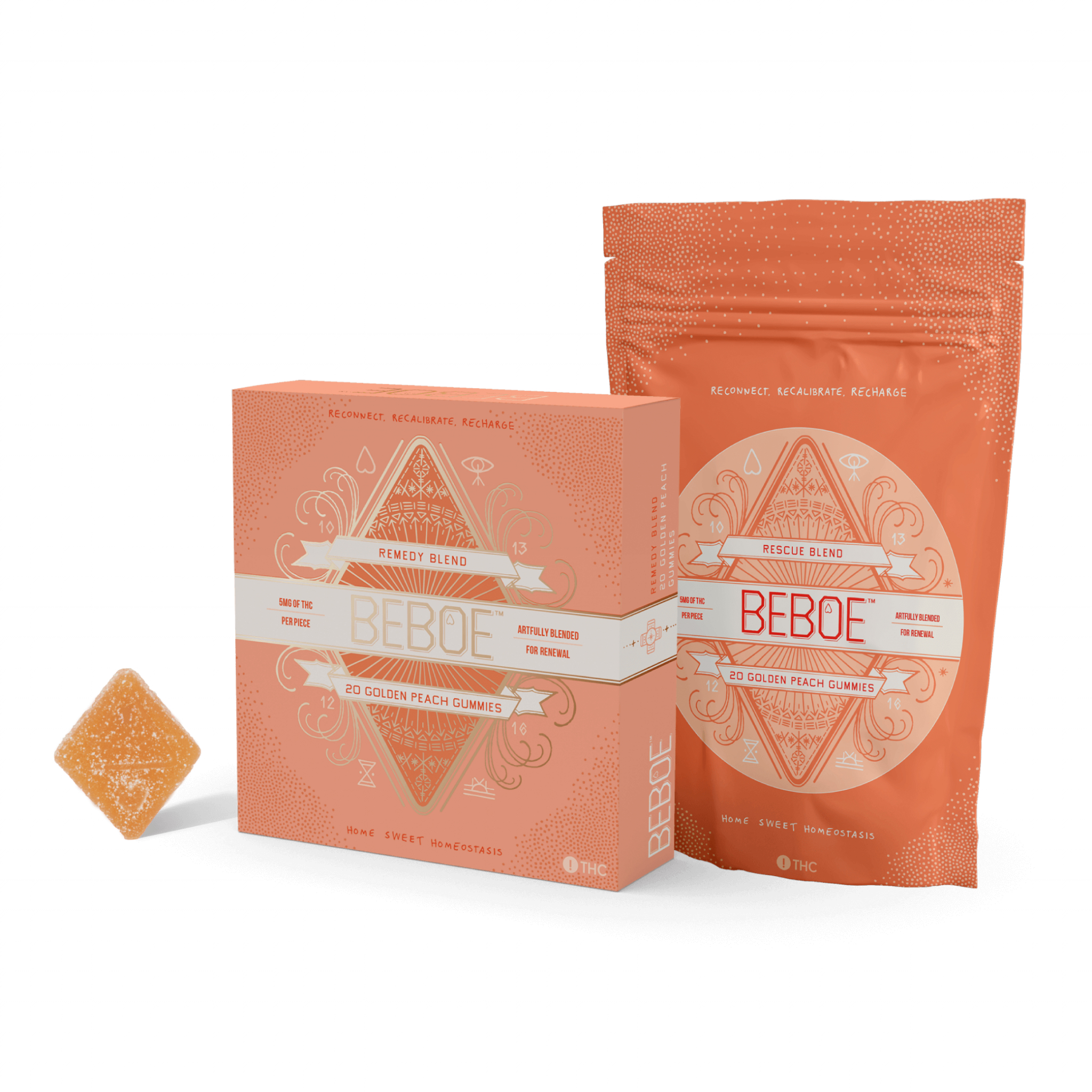 Remedy Golden Peach 2:1 - 100mg Candies - CBD - 20pk thumbnail 2