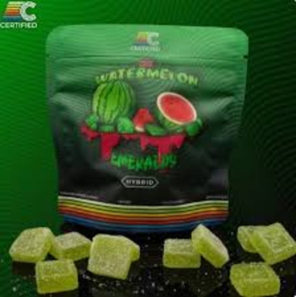 Sour Watermelon Emeralds - 100mg Candies - 10pk