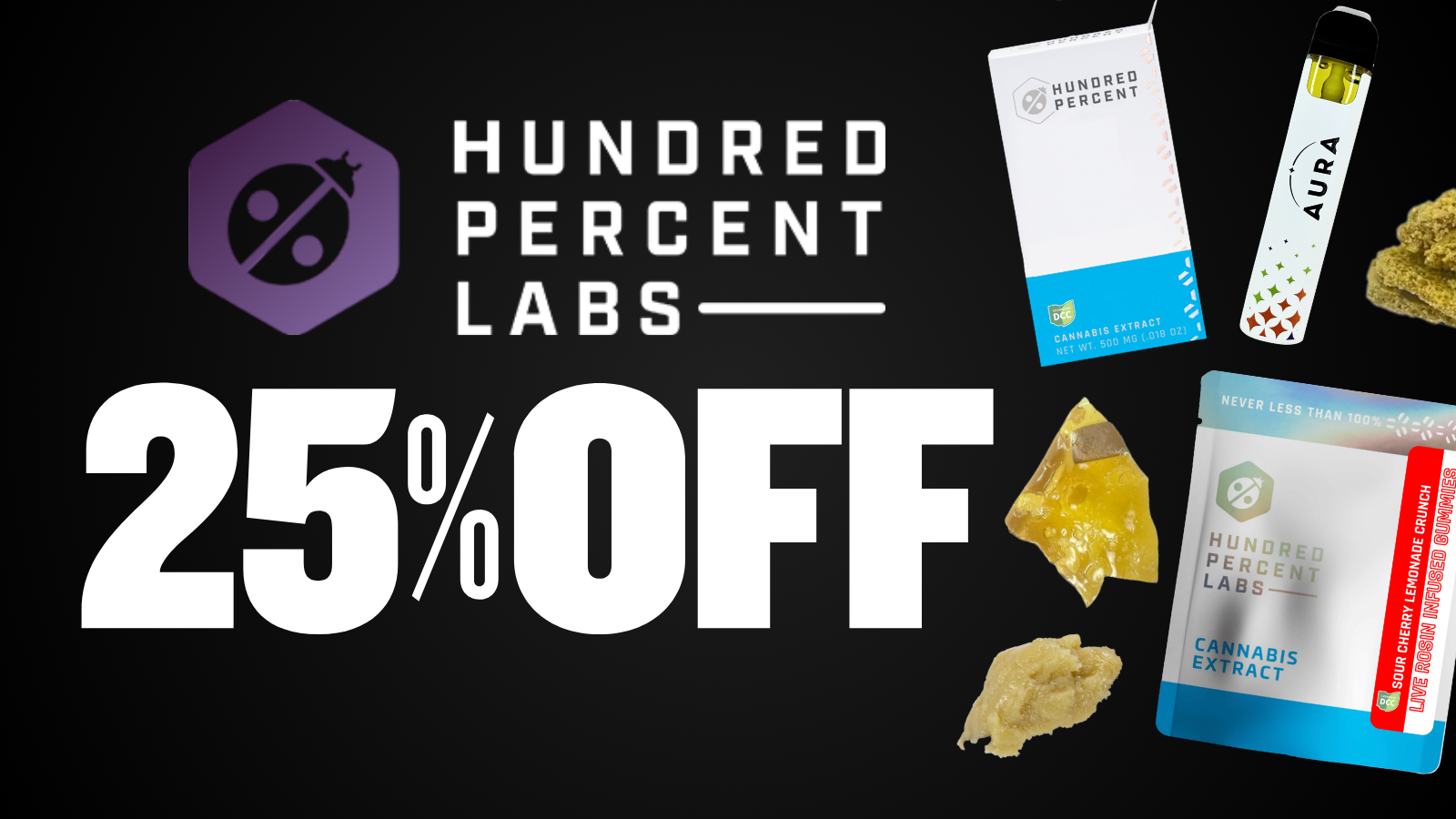 25% OFF HUNDRED PERCENT LABS