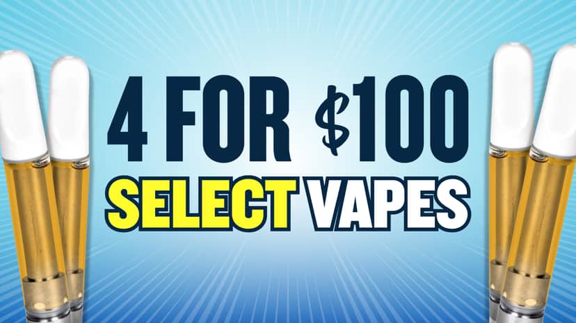 BUY 4 SELECT VAPES FOR $100