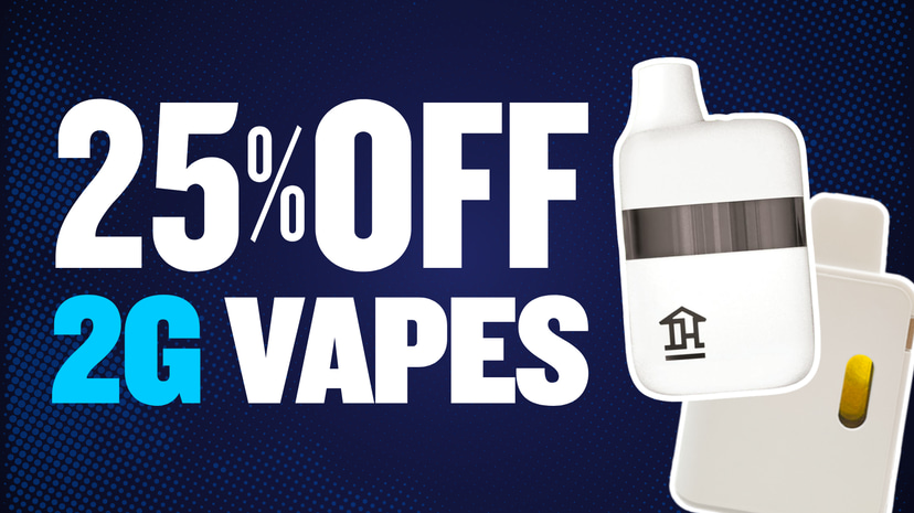 25% OFF ALL 2G VAPES